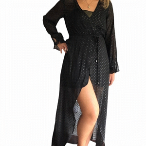 NORDSTROM Chelsea 28 maxi float dress  swimsuit cover up in black xxs